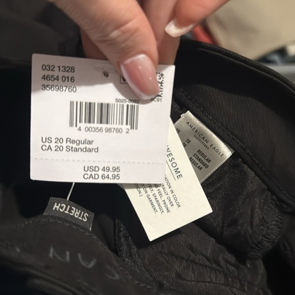 American Eagle black stretch NWT size 20 low rise pants - Picture 6 of 6